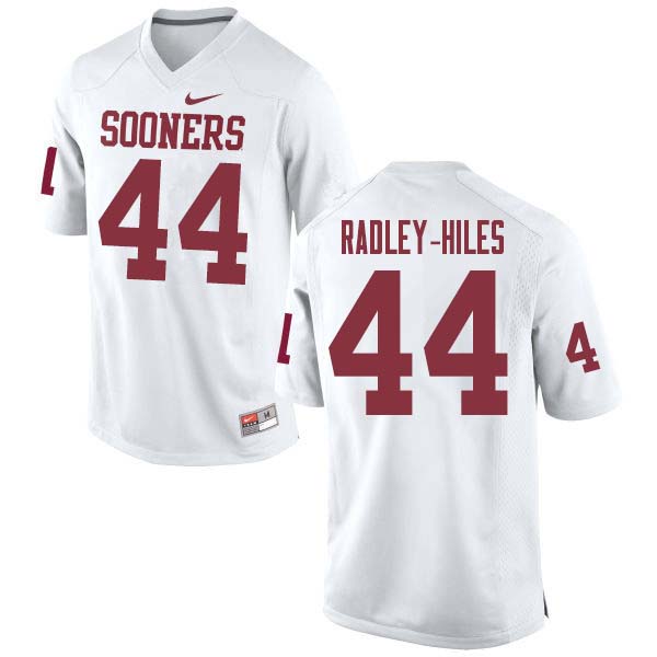 Men #44 Brendan Radley-Hiles Oklahoma Sooners College Football Jerseys Sale-White - Click Image to Close